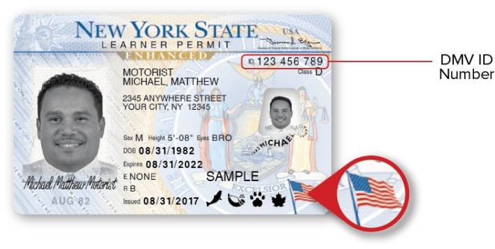 Sample NYS Enhanced ID Driver License - Front