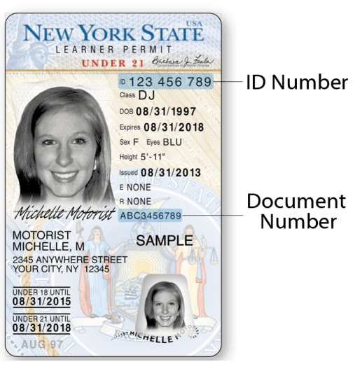 Under 21 NYS Learner Permit – Front